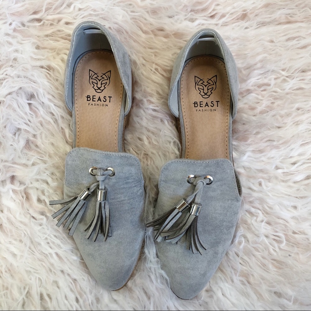Adorable Gray  Tassel Loafer Flats Slip on Shoes - Picture 3 of 7